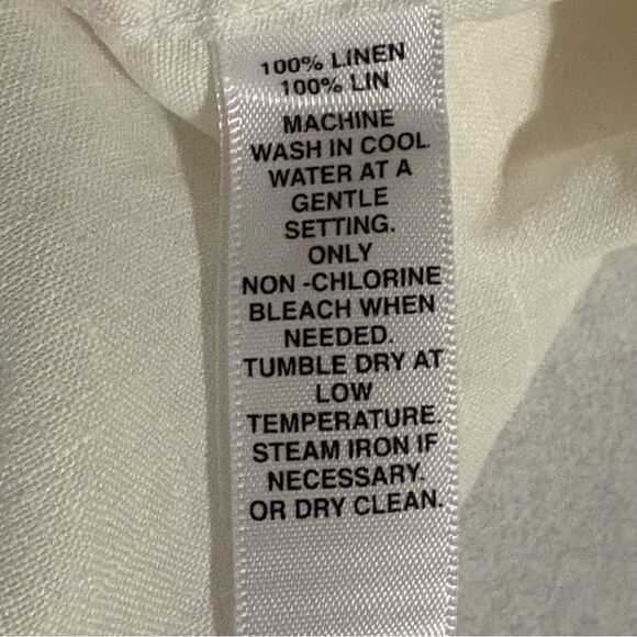 Saks Fifth Avenue White Linen Classic Fit Short Sleeve Men XL Button Down Shirt. - Picture 10 of 11